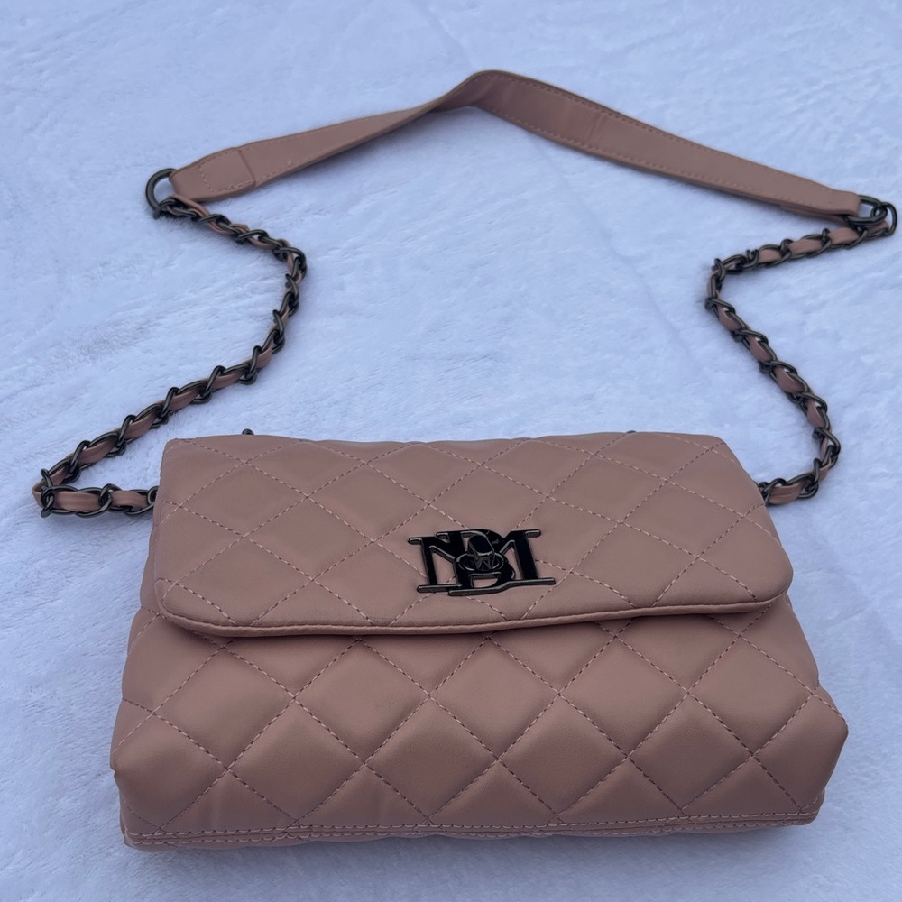Badgley Mischka Nude Quilted Crossbody Bag